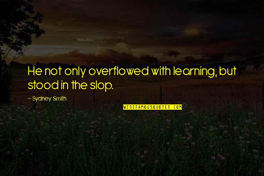 Planing Quotes By Sydney Smith: He not only overflowed with learning, but stood