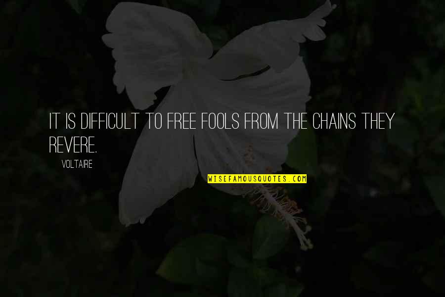 Plankenhorst Quotes By Voltaire: It is difficult to free fools from the