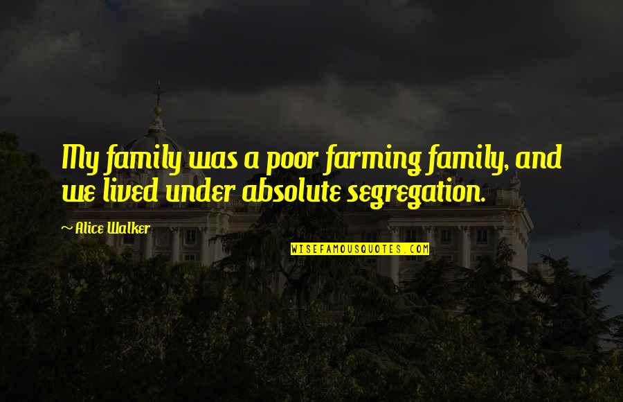 Planlessness Quotes By Alice Walker: My family was a poor farming family, and