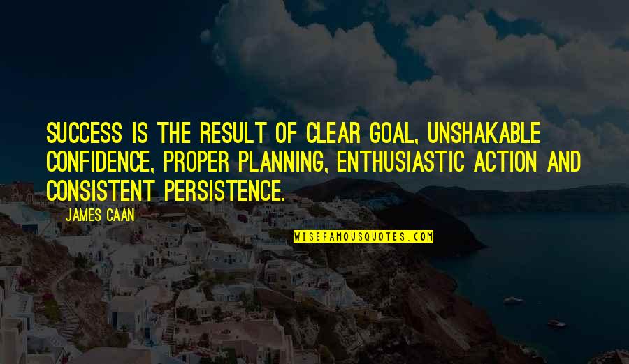 Planning And Goals Quotes By James Caan: Success is the result of clear goal, unshakable