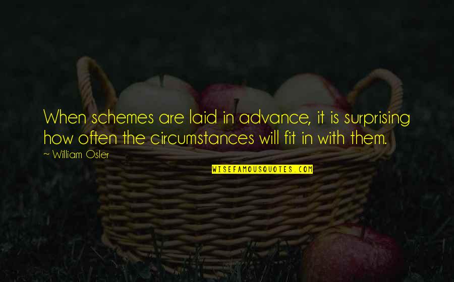 Planning In Advance Quotes By William Osler: When schemes are laid in advance, it is