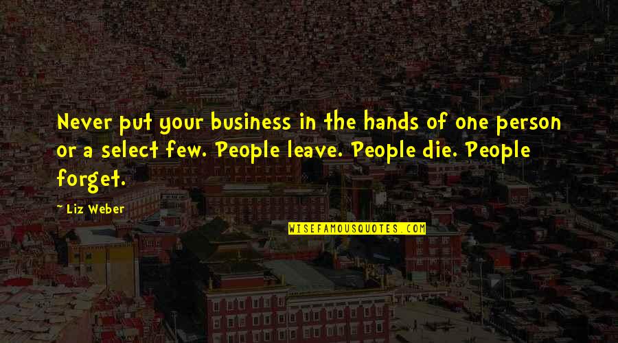 Planning In Business Quotes By Liz Weber: Never put your business in the hands of