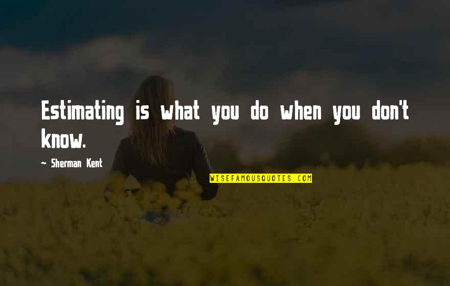 Planning Too Much Quotes By Sherman Kent: Estimating is what you do when you don't Planning Too Much Quotes By Sherman Kent: Estimating is what you do when you don't