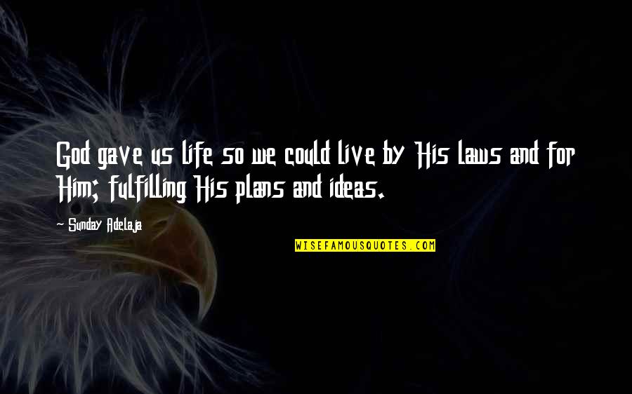 Plans And God Quotes By Sunday Adelaja: God gave us life so we could live