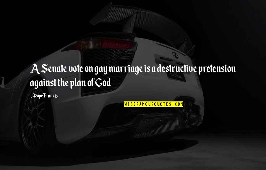 Plans Of God Quotes By Pope Francis: A Senate vote on gay marriage is a