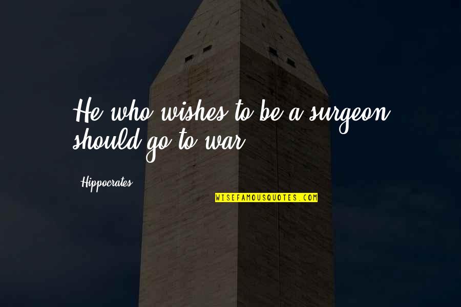 Plansant Quotes By Hippocrates: He who wishes to be a surgeon should