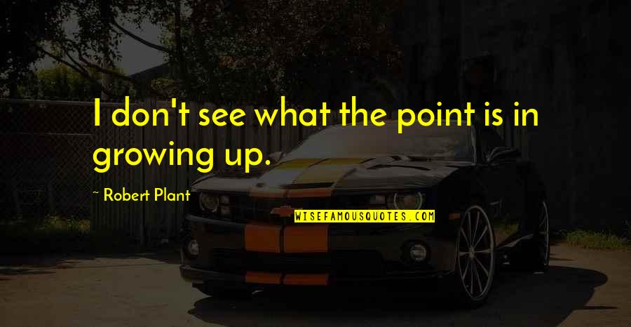 Plant Growing Quotes By Robert Plant: I don't see what the point is in