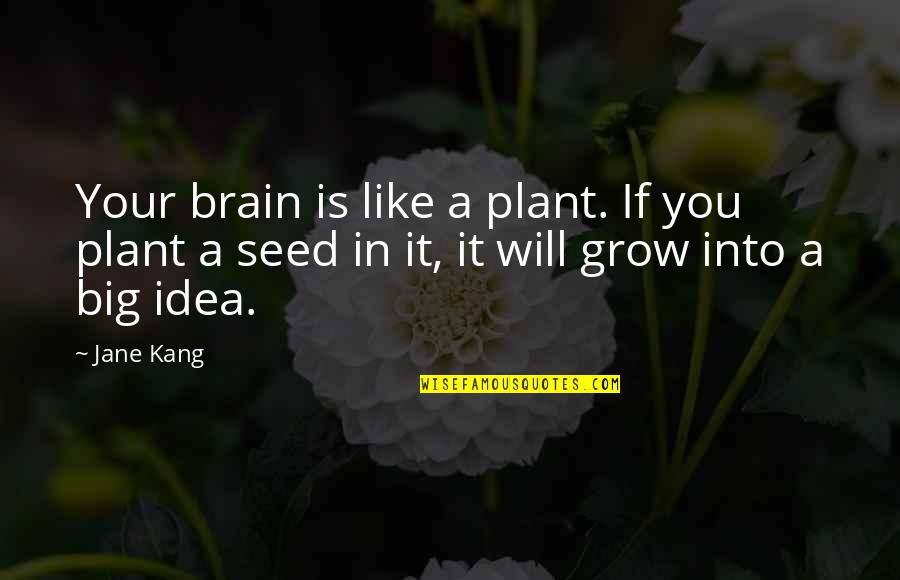 Plant Inspirational Quotes By Jane Kang: Your brain is like a plant. If you
