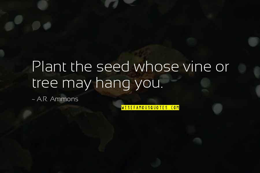 Plant Tree Quotes By A.R. Ammons: Plant the seed whose vine or tree may Plant Tree Quotes By A.R. Ammons: Plant the seed whose vine or tree may