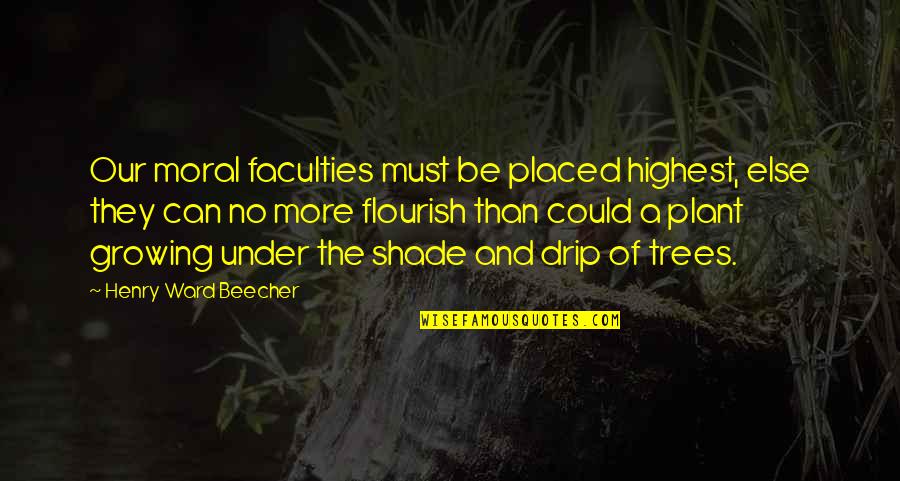 Plant Tree Quotes By Henry Ward Beecher: Our moral faculties must be placed highest, else Plant Tree Quotes By Henry Ward Beecher: Our moral faculties must be placed highest, else