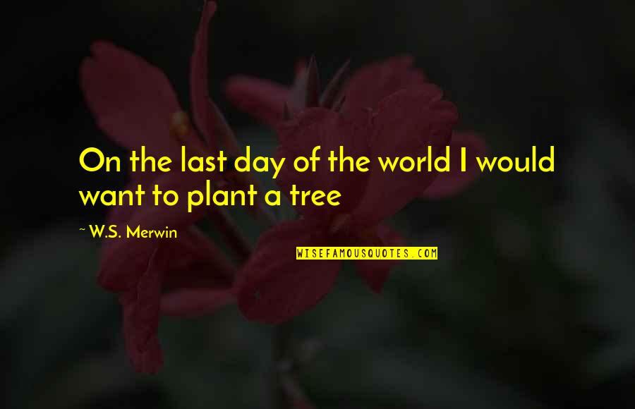 Plant Tree Quotes By W.S. Merwin: On the last day of the world I