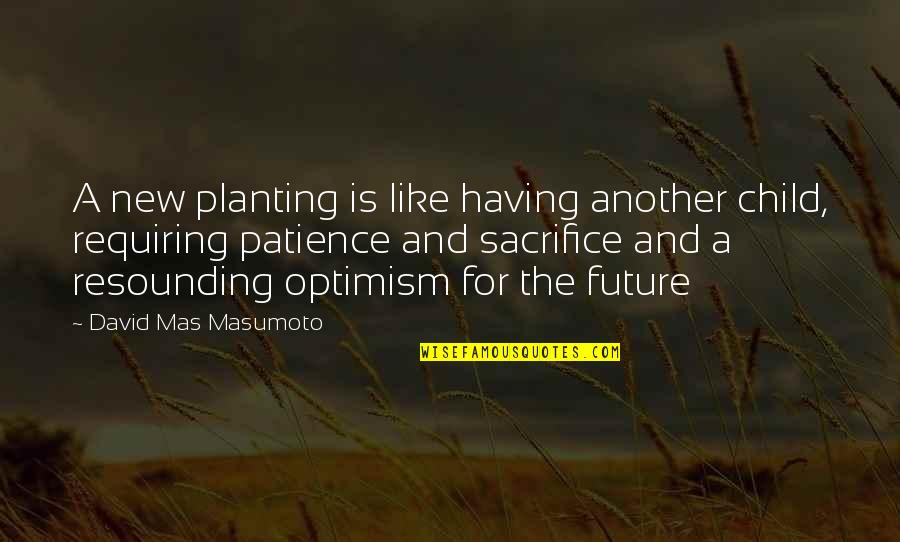 Planting's Quotes By David Mas Masumoto: A new planting is like having another child,