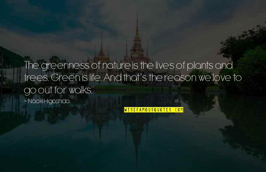 Plants And Love Quotes By Naoki Higashida: The greenness of nature is the lives of