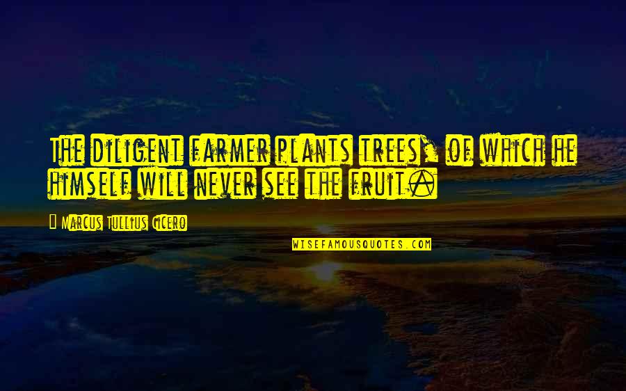 Plants And Trees Quotes By Marcus Tullius Cicero: The diligent farmer plants trees, of which he