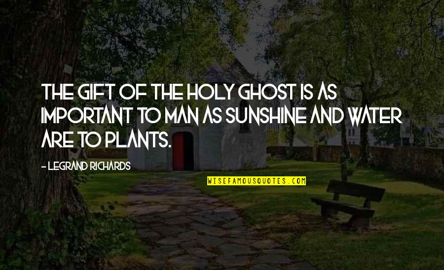 Plants Sunshine Quotes By LeGrand Richards: The gift of the Holy Ghost is as
