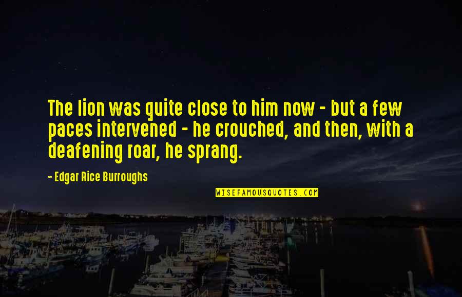 Plascon Paint Quotes By Edgar Rice Burroughs: The lion was quite close to him now