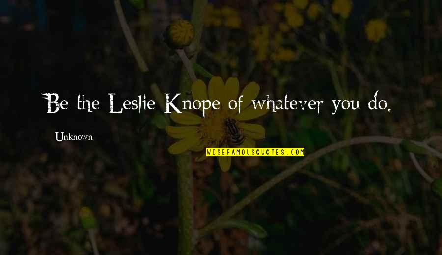 Plaskon Milford Quotes By Unknown: Be the Leslie Knope of whatever you do.