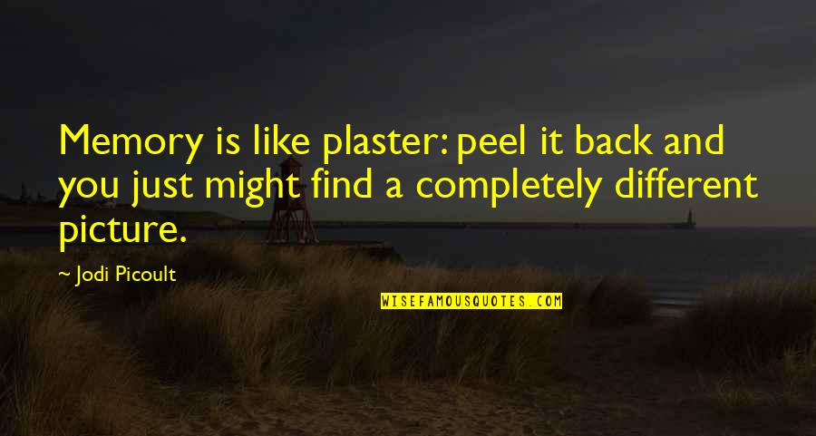 Plaster Quotes By Jodi Picoult: Memory is like plaster: peel it back and