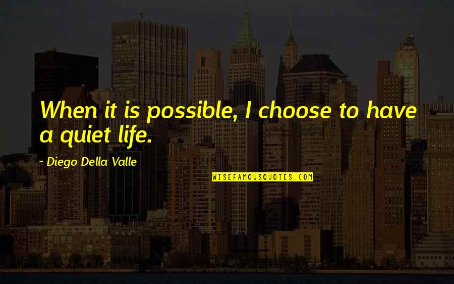 Plastics Posse Quotes By Diego Della Valle: When it is possible, I choose to have