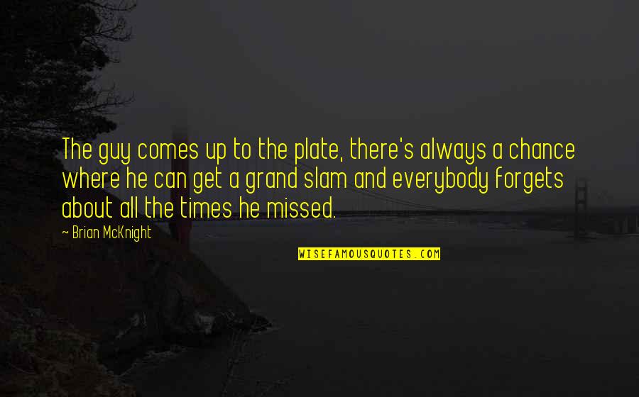 Plate Quotes By Brian McKnight: The guy comes up to the plate, there's