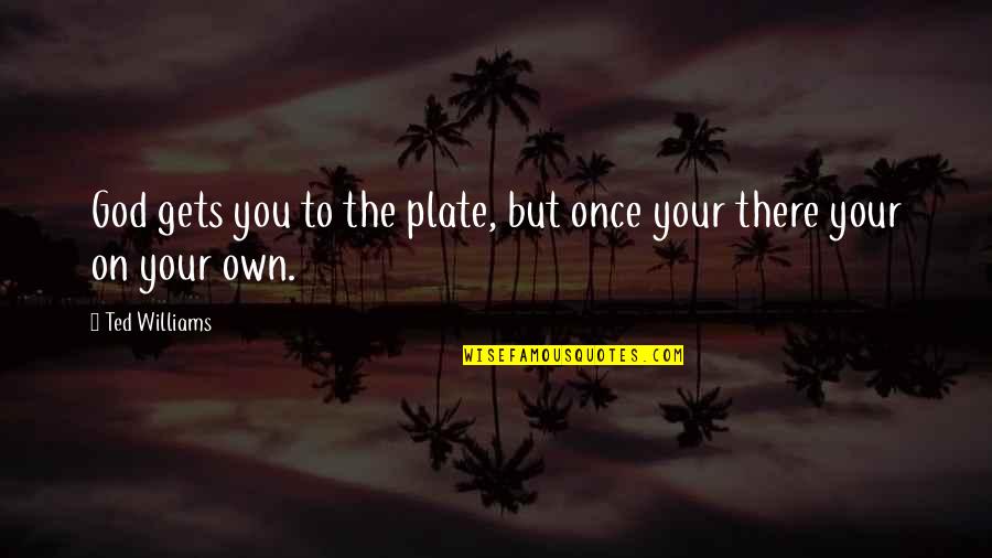 Plate Quotes By Ted Williams: God gets you to the plate, but once
