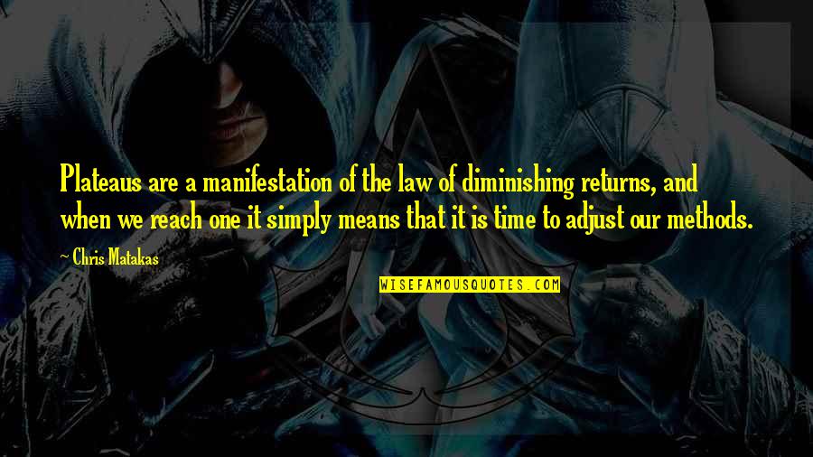 Plateaus Quotes By Chris Matakas: Plateaus are a manifestation of the law of