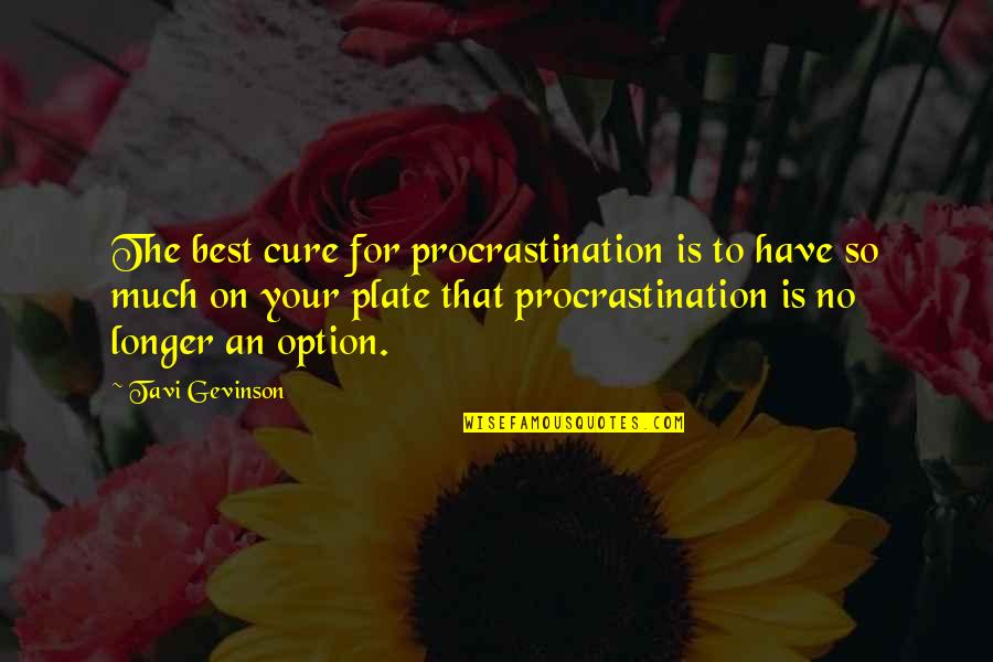Plates Quotes By Tavi Gevinson: The best cure for procrastination is to have Plates Quotes By Tavi Gevinson: The best cure for procrastination is to have