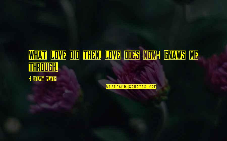 Plath Quotes By Sylvia Plath: What love did then, love does now: Gnaws