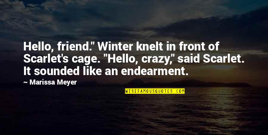 Plato Math Quotes By Marissa Meyer: Hello, friend." Winter knelt in front of Scarlet's