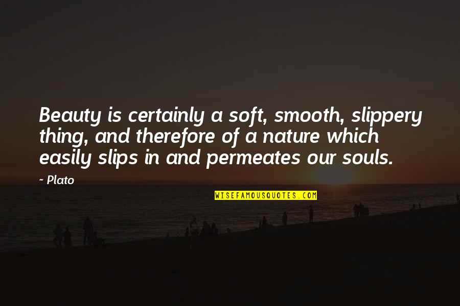 Plato On Beauty Quotes By Plato: Beauty is certainly a soft, smooth, slippery thing,