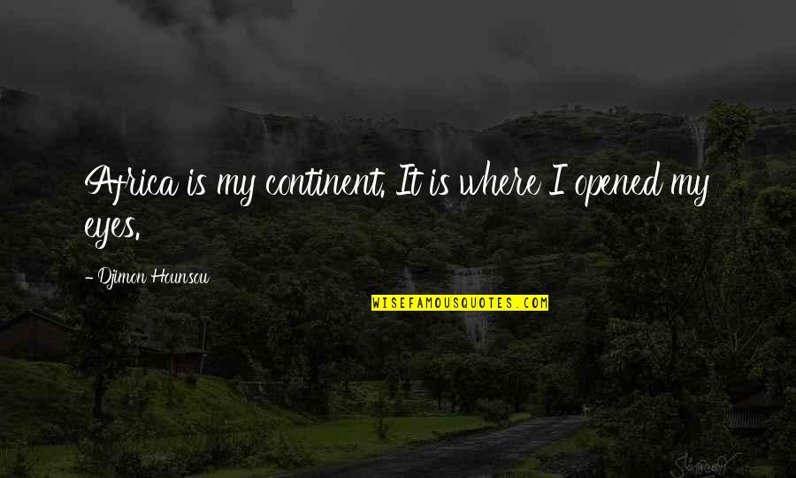 Platona Daytona Quotes By Djimon Hounsou: Africa is my continent. It is where I