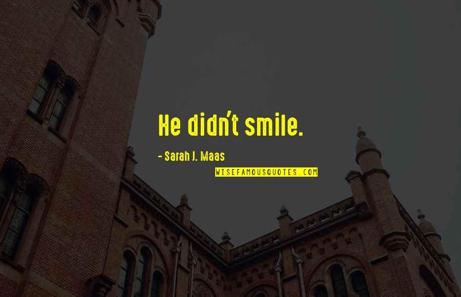 Platrier Plafond Quotes By Sarah J. Maas: He didn't smile.