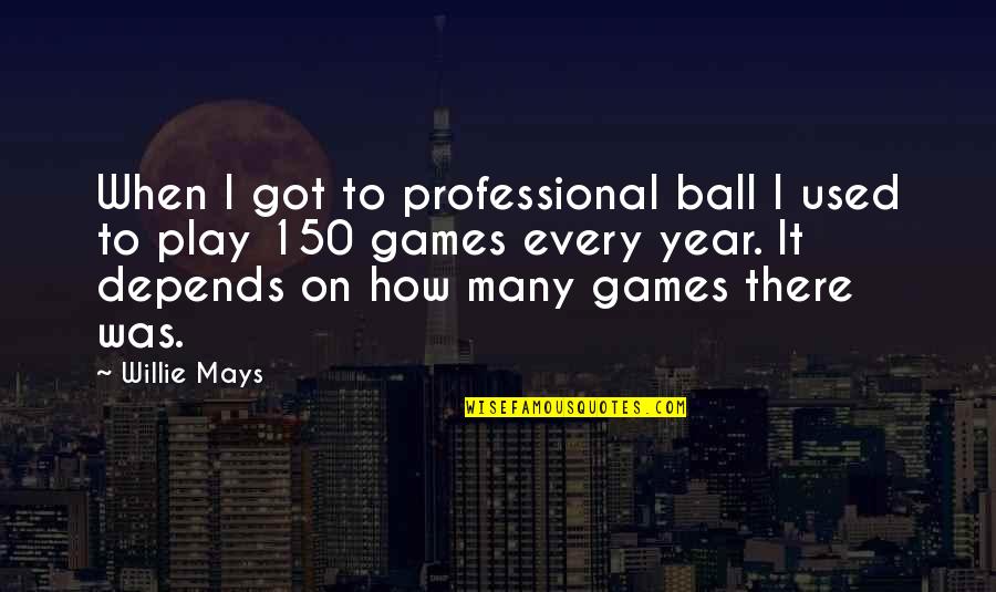 Play Ball Quotes By Willie Mays: When I got to professional ball I used