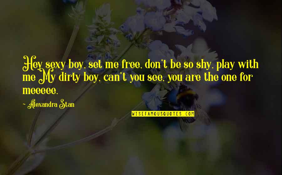 Play Boy Quotes By Alexandra Stan: Hey sexy boy, set me free, don't be