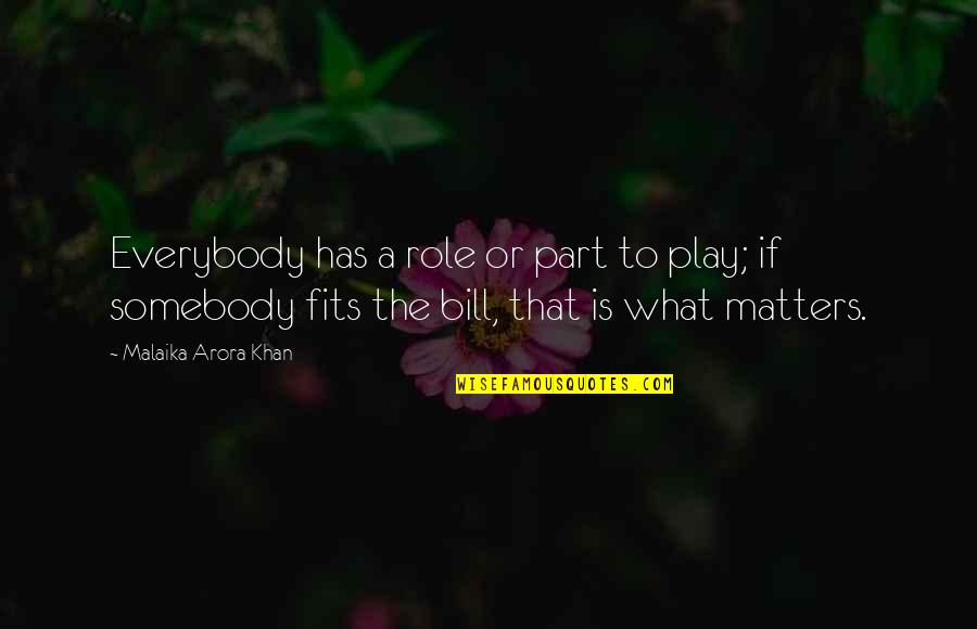Play Your Part Quotes By Malaika Arora Khan: Everybody has a role or part to play;