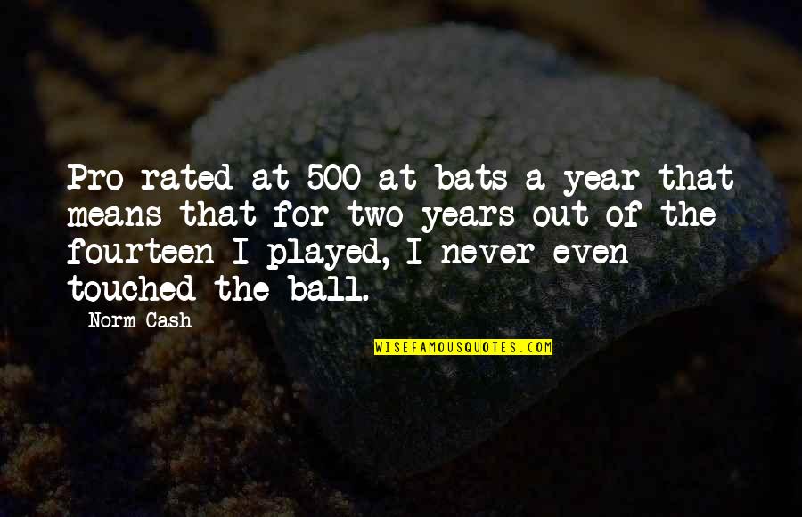 Played Out Quotes By Norm Cash: Pro-rated at 500 at-bats a year that means