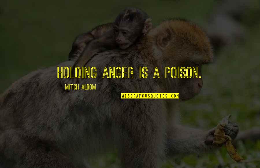 Player Haters Ball Quotes By Mitch Albom: Holding anger is a poison.