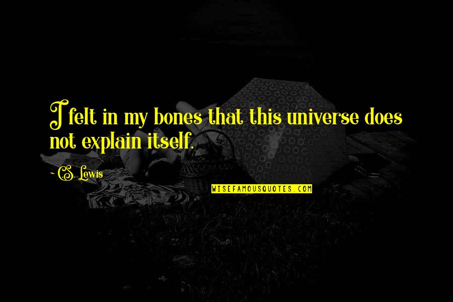 Player Karma Quotes By C.S. Lewis: I felt in my bones that this universe
