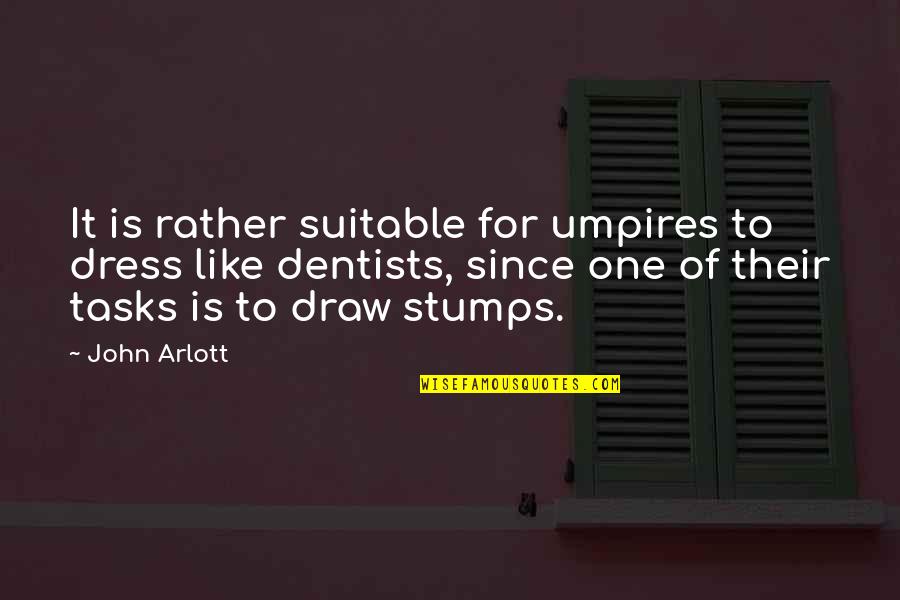 Playing The Victim Card Quotes By John Arlott: It is rather suitable for umpires to dress