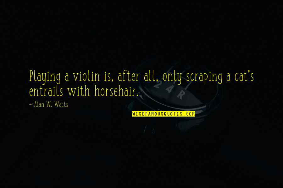 Playing The Violin Quotes By Alan W. Watts: Playing a violin is, after all, only scraping