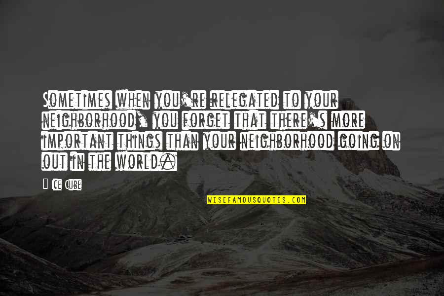 Playster Reviews Quotes By Ice Cube: Sometimes when you're relegated to your neighborhood, you Playster Reviews Quotes By Ice Cube: Sometimes when you're relegated to your neighborhood, you