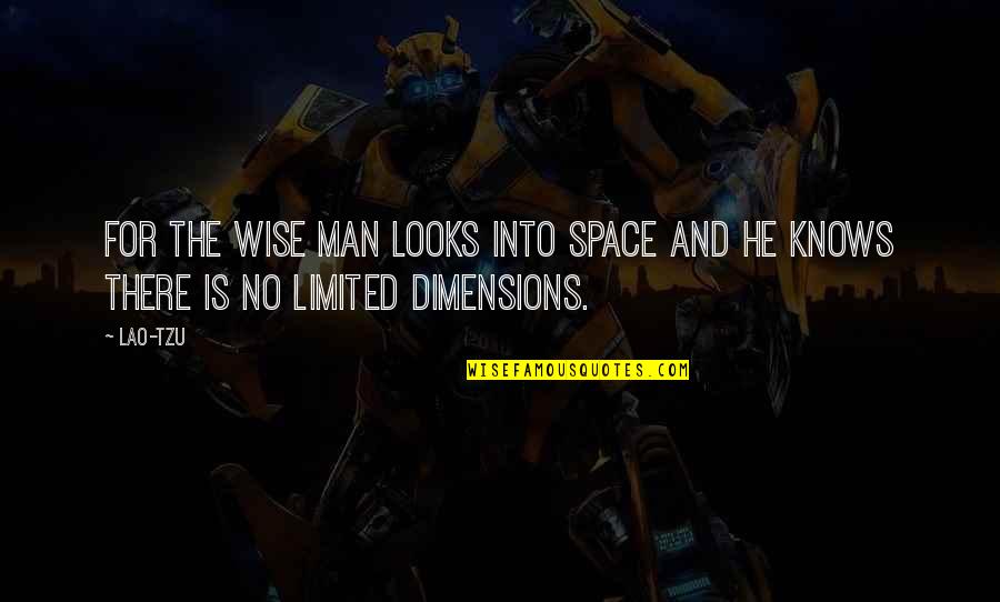 Pleading Paper Quotes By Lao-Tzu: For the wise man looks into space and