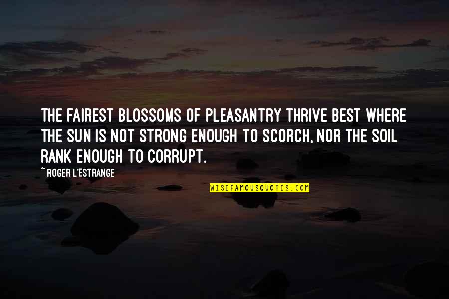 Pleasantry Quotes By Roger L'Estrange: The fairest blossoms of pleasantry thrive best where