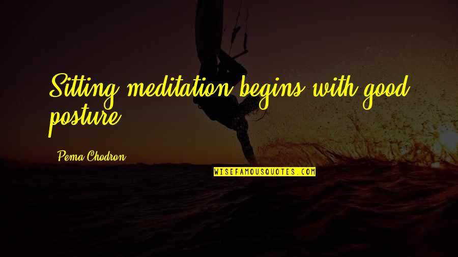 Please Answer The Phone Quotes By Pema Chodron: Sitting meditation begins with good posture.