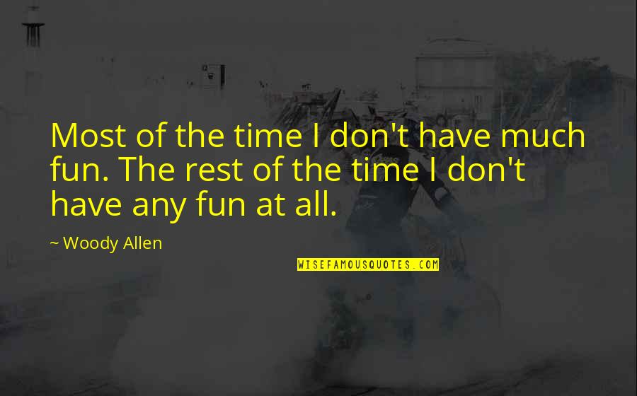 Please Come Back Soon Quotes By Woody Allen: Most of the time I don't have much