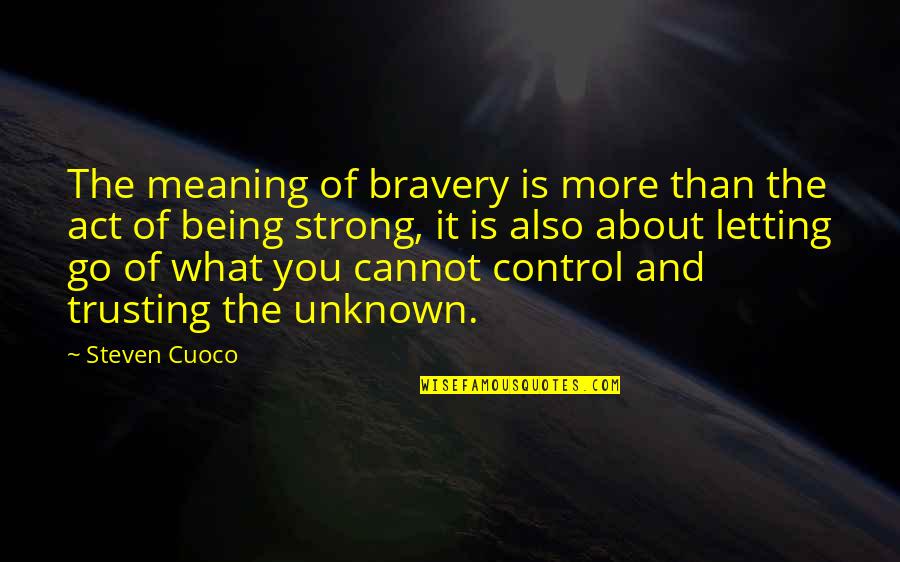 Please Don't Go Away Quotes By Steven Cuoco: The meaning of bravery is more than the