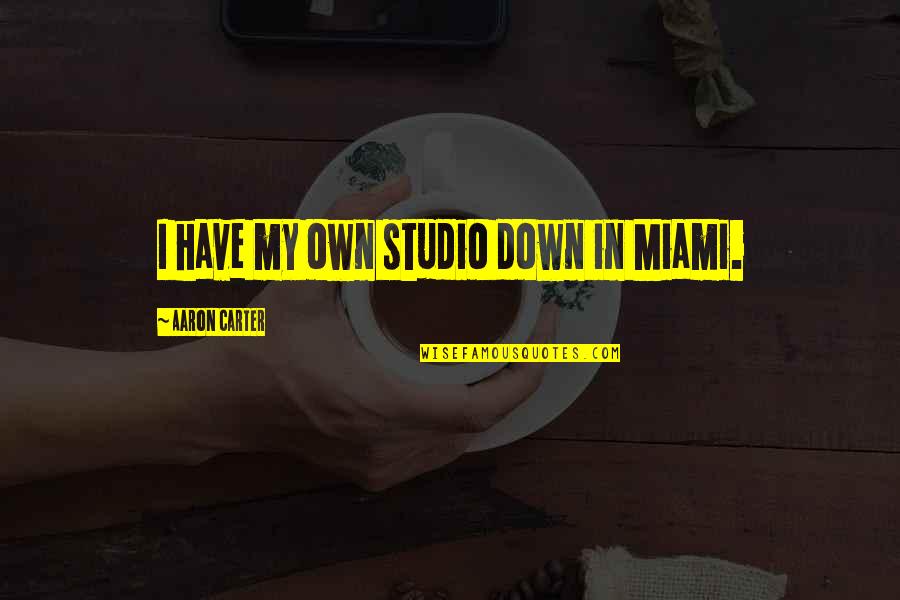 Please Don't Talk To Me Quotes By Aaron Carter: I have my own studio down in Miami.