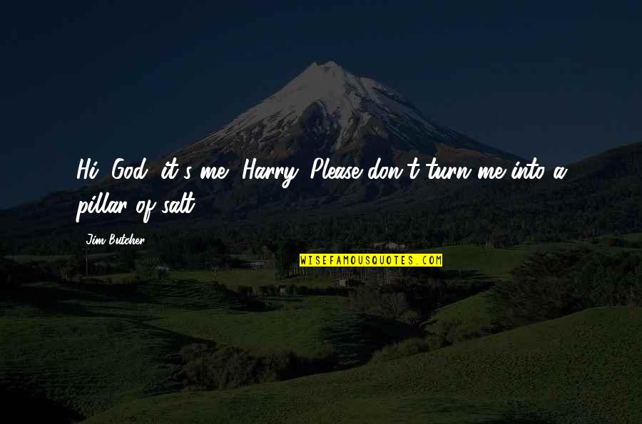 Please God Quotes By Jim Butcher: Hi, God, it's me, Harry. Please don't turn