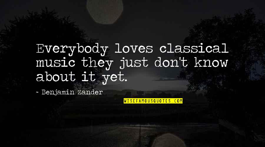 Please Make It Stop Quotes By Benjamin Zander: Everybody loves classical music they just don't know