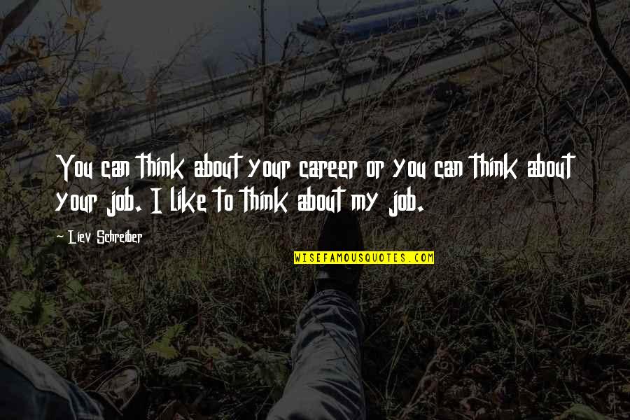 Please Take Care My Love Quotes By Liev Schreiber: You can think about your career or you
